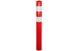 Rammschutz-Poller 273x5,6x2000 mm. im Erdreich rot weiß