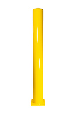 Absperrpoller 219x4,5x2000 mm. auf Fußplatte gelb
