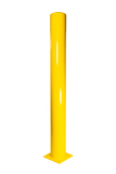 Absperrpoller 219x4,5x2000 mm. auf Fußplatte gelb