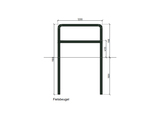 Fahrradbügel ø 60,3x2,9 -1900x1200x1900 - Erdreich mit Zwischenstange in RAL-Farbe