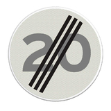 Verkehrszeichen A2 Ende der Höchstgeschwindigkeit 20