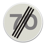 Verkehrszeichen A2-70-ZE Ende der 70 km zone