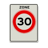 Verkehrszeichen A1-30-ZB 30 km zone