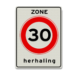 Verkehrszeichen A1-30-ZH 30 km Zone wiederholen