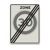 Verkehrszeichen A2-30-ZE Ende der 30 km Zone