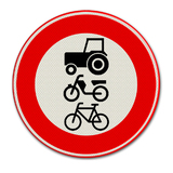 Verkehrszeichen C9 Geschlossen für Reiter, Vieh, Autos und Kraftfahrzeuge <25 km / h