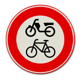 Verkehrszeichen C15 - Für Fahrräder, Mopeds und behinderte Fahrzeuge geschlossen