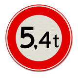 |Verkehrszeichen C21 - Geschlossen für Fahrzeuge und Fahrzeugkombinationen mit einer höheren Gesamtmasse als auf dem Schild angegeben