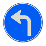 Verkehrszeichen D5L - Befehl, der auf dem Schild D5L angegebenen Fahrtrichtung zu folgen
