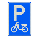 Verkehrszeichen E8 - Parken nur für Mopeds und behinderte Fahrzeuge