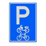 Verkehrszeichen E8G - Parken- nur beabsichtigt für Fahrräder, Mopeds und deaktiviert Fahrzeuge