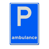 Verkehrszeichen E8-13 Das Parken ist nur für Krankenwagen vorgesehen