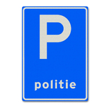 Verkehrszeichen E8I -Das Parken ist nur für die Polizei bestimmt