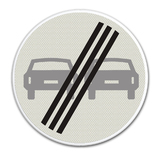  Verkehrszeichen F2 - Ende des Verbots für Kraftfahrzeuge, sich gegenseitig zu überholen