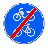 Verkehrszeichen G12B -  Obligatorisches Ende des Rad- / Mopedweges