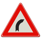 Verkherszeichen J2 - Warnschild rechts abbiegen