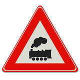 Verkehrszeichen J11 - Warnung vor Bahnübergang ohne Barrieren