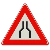 Verkehrszeichen J17- Spurverengung Warnung