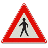 Verkehrszeichen J23 - Fußgängerwarnung