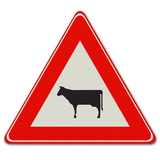 Verkehrszeichen J28 - Viehwarnung