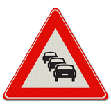 Verkehrszeichen J33 - Stauwarnung