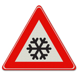Verkehrszeichen J36 - Warnung vor Schnee oder Eis