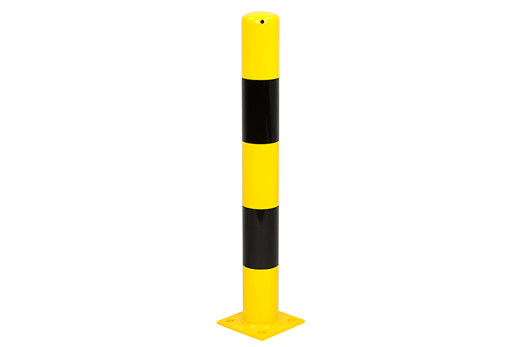 Stromtankstellenschutz 750 mm (B) x 600 mm (H) zum Aufdübeln gelb / schwarz, Rammschutz-Shop