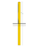 Absperrpoller 114x3,6x2000 mm. Erdreich gelb