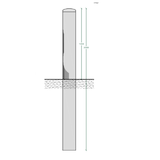 Absperrpoller 159x4,5x2000 mm. Erdreich verzinkt