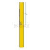 Absperrpoller 159x4,5x2000 mm. Erdreich gelb