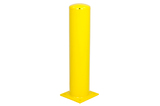 Absperrpoller 219x4,5x1000 mm. auf Fußplatte gelb