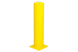 Absperrpoller 219x4,5x1000 mm. auf Fußplatte gelb