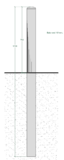 Absperrpoller aus Edelstahl 101x2,9x1700 mm. Erdreich kw.304