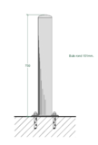 Absperrpoller aus Edelstahl 101x2,9x750 mm. auf Betonboden kw.316