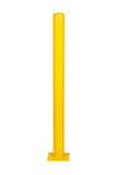 Absperrpoller 76x3,25x1000  mm. auf Fußplatte gelb