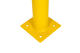 Absperrpoller 76x3,25x1000  mm. auf Fußplatte gelb